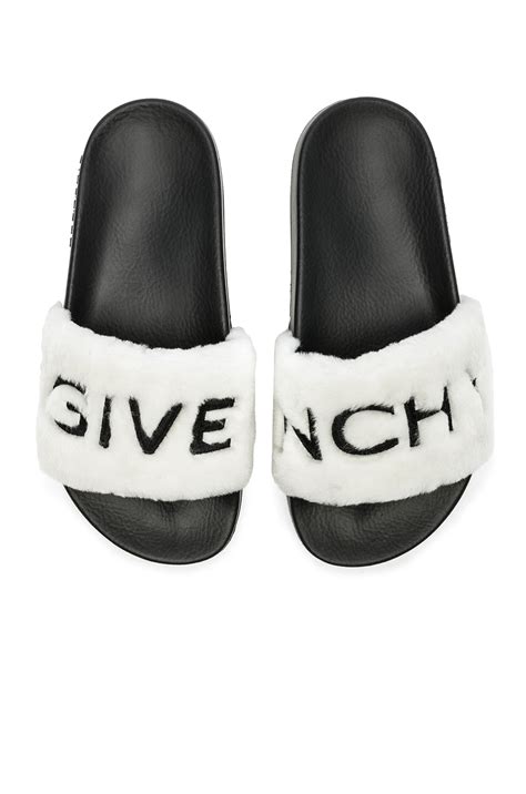 givenchy lamb shearling slides|givenchy fur slides.